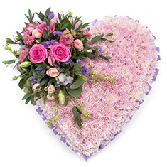 Pink Based Heart with Ribbon Edge